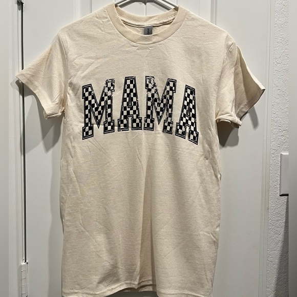 Gildan Tops - Mama Shirt Checkered Mama Shirt Gildan Size S Color Cream